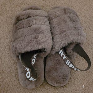 RT Sport Fuzzy Slippers - Brown - Size 36-37